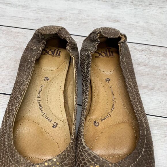 Sofft Womens Size 7.5M Ballet Flats Shoes Snake Print Leather Comfort Casual - Picture 8 of 10